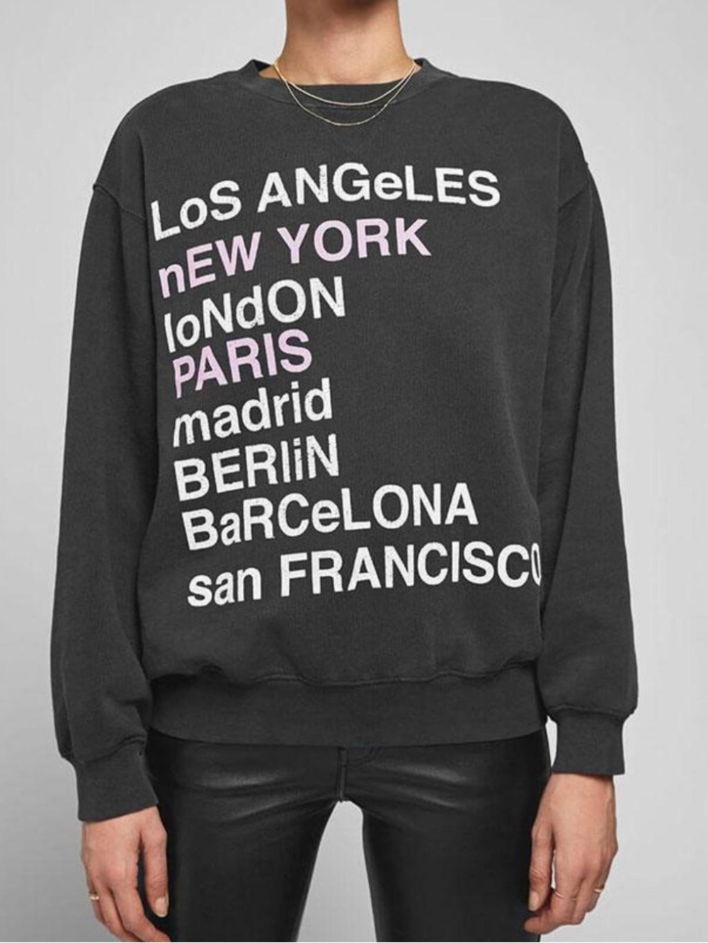 Anine Bing City Love Cotton Sweatshirt